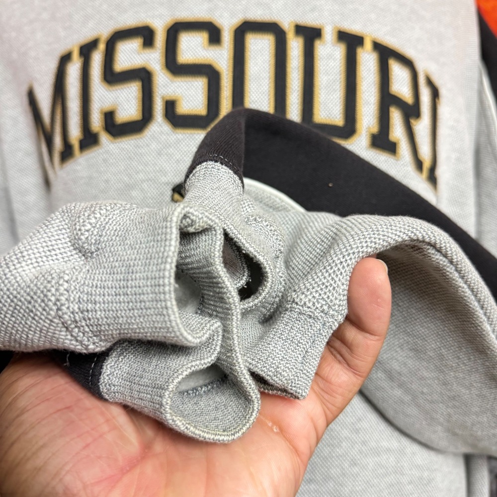 Vintage 00s Missouri Tigers Crewneck Sweatshirt Grey Black Collegiate Sz 2XL - Picture 3 of 5